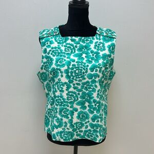 Carlisle Collection Green & White Sleeveless Top, 14